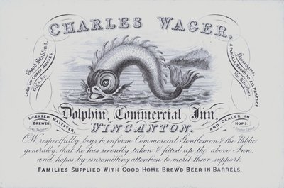 Publicité pour le Dolphin Inn, Wincanton, Somerset - English School