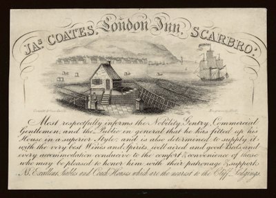 Publicité pour le London Inn, Scarborough, Yorkshire - English School