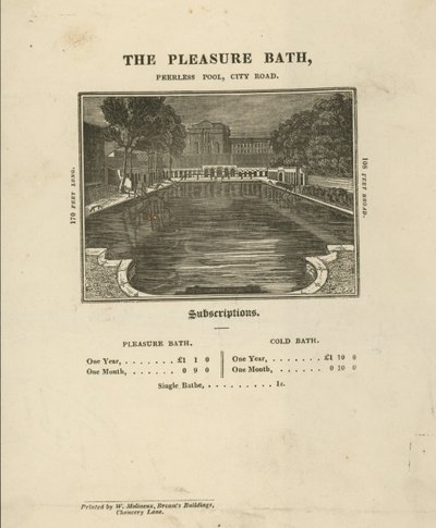 Publicité pour les bains de plaisir - English School