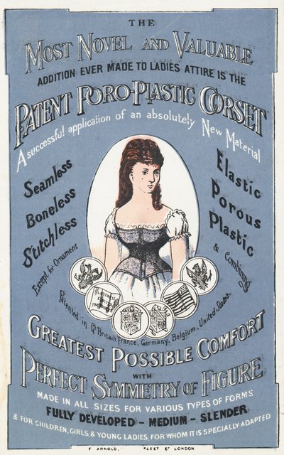 Publicité pour le corset Poro-Plastic breveté - English School