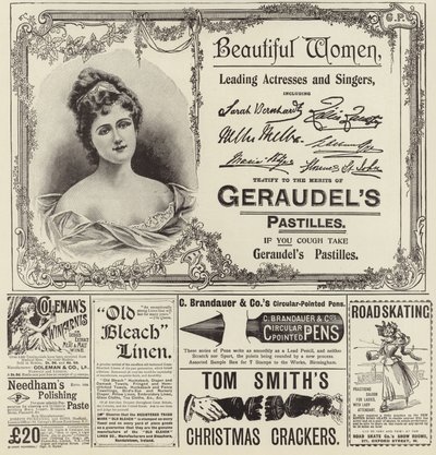 Publicité du numéro de Noël de The Graphic 1896 - English School