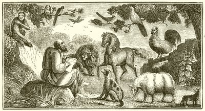 Ésope composant ses fables - English School