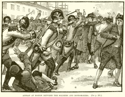 Rixe à Boston entre les soldats et les cordiers - English School