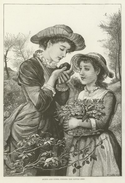 Agnes et Ethel trouvant le petit oiseau - English School