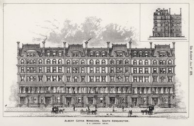 Albert Gotha Mansions, South Kensington (gravure) - English School