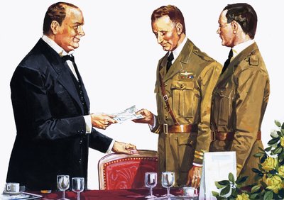 Alcock et Brown recevant un prix de Winston Churchill - English School