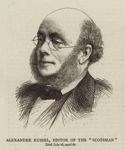 Alexander Russel, rédacteur en chef du "Scotsman" (gravure) - English School