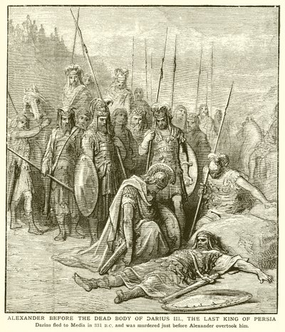 Alexandre devant le corps de Darius III, dernier roi de Perse - English School
