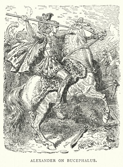 Alexandre sur Bucéphale (gravure) - English School