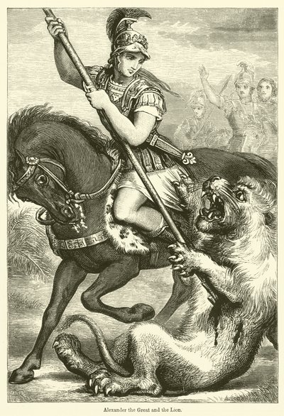 Alexandre le Grand et le lion (gravure) - English School