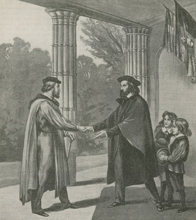 Alfred, Lord Tennyson, accueillant Giuseppe Garibaldi chez lui sur l