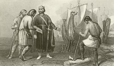 Alfred le Grand construisant la première flotte anglaise - English School