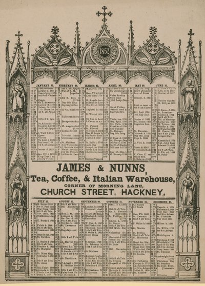 Almanach publié par James & Nunns - English School
