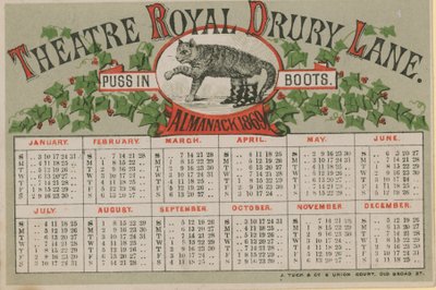 Almanach de 1869, publié par le Théâtre Royal Drury Lane - English School