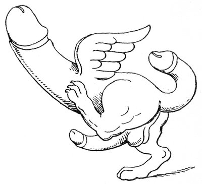 Amulette avec un triple phallus - English School