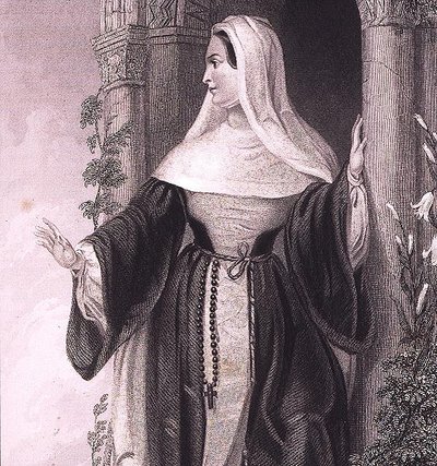 Une abbesse, vers 1845 (gravure) - English School