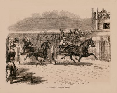 Un match de trot américain (gravure) - English School