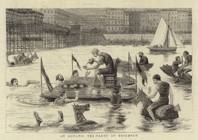 Une fête aquatique à Brighton (gravure) - English School