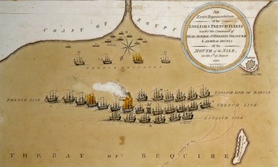 Représentation exacte des flottes anglaise et française sous le commandement du contre-amiral Nelson à l