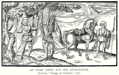 Un chef irlandais et ses assistants (gravure) - English School