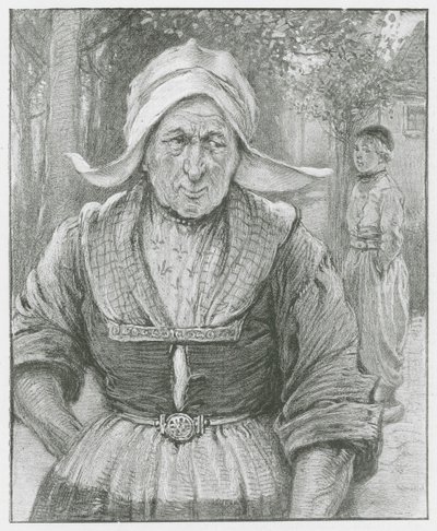 Une vieille femme hollandaise (litho) - English School