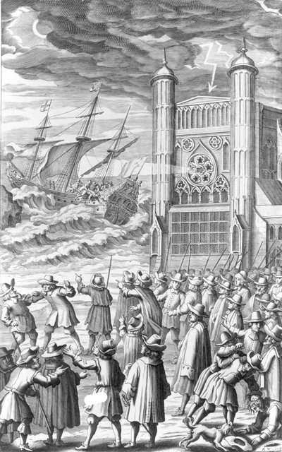 Allégorie des événements entourant le roi Charles Ier en 1649, XVIIe siècle - English School