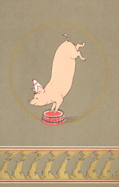 Un cochon anthropomorphe se produisant dans un cirque - English School
