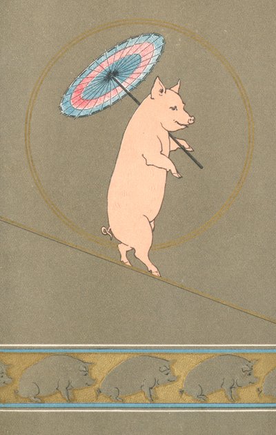 Un cochon anthropomorphe se produisant dans un cirque - English School