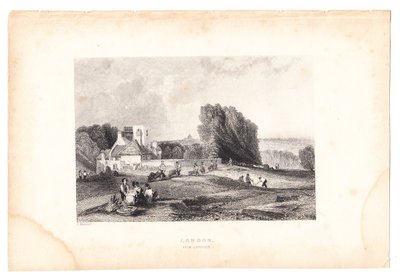 Gravure de Londres depuis Highgate, vers 1800 - English School