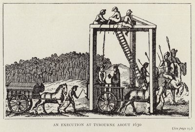 Une exécution à Tybourne vers 1630 - English School