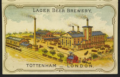 Illustration de la brasserie de bière lager austro-bavaroise à Tottenham, Londres - English School