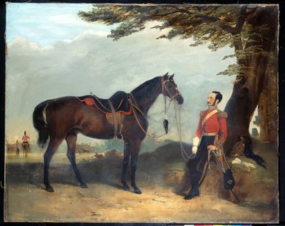 Un officier non identifié du 3e régiment des Dragoon Guards, vers 1850 - English School
