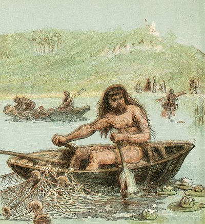 Ancien Breton dans son bateau - English School