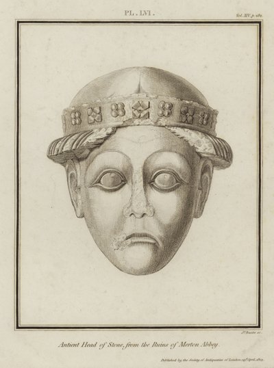 Ancienne tête de pierre, des ruines de l