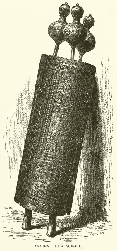 Ancien rouleau de loi (gravure) - English School