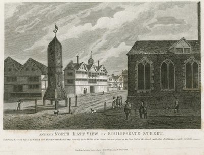 Vue ancienne du nord-est de Bishopsgate Street - English School
