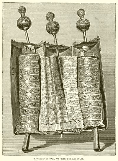 Ancien rouleau du Pentateuque - English School