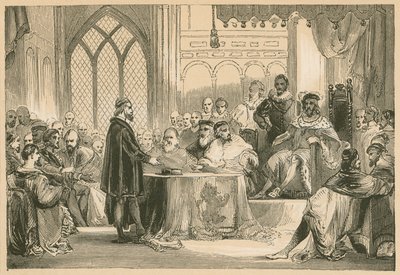 Andrew Melville devant le roi et le conseil privé - English School