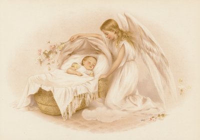 Ange veillant sur un bébé - English School