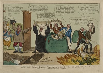 Un autre sac vert !! ou le pillage de la vaisselle de la reine. Voir le discours du Dr. L--n du 15 juillet - English School