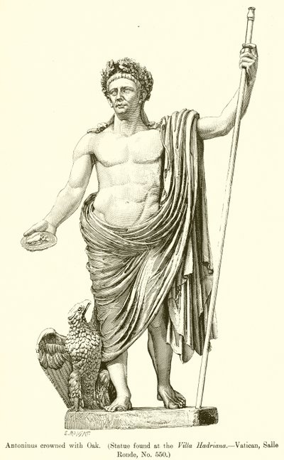 Antonin couronné de chêne (Statue trouvée à la Villa Hadriana.--Vatican, Salle Ronde, No. 550) - English School