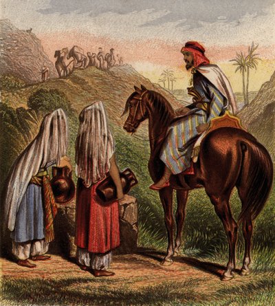 Arabes à cheval et collectant de l