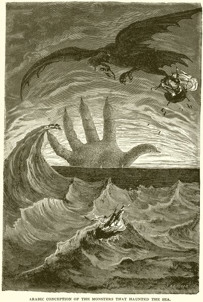 Conception arabe des monstres qui chassaient la mer - English School