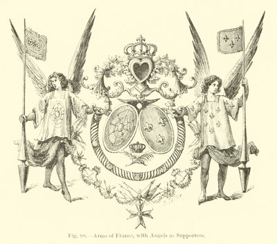Armoiries de France, avec des Anges comme Supporteurs - English School