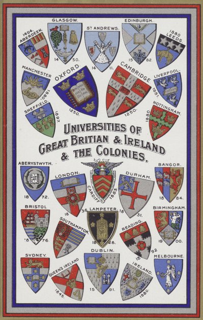 Armoiries des universités de Grande-Bretagne, d
