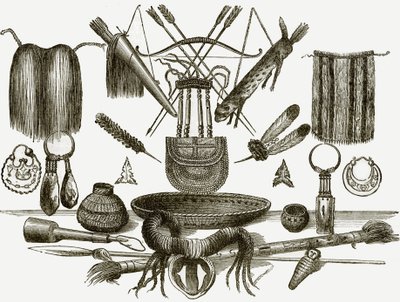 Armes, ornements et ustensiles des Indiens - English School