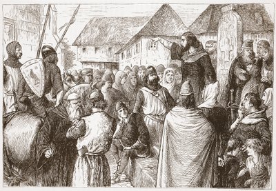 Arnold de Brescia prêchant, illustration de L