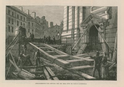 Dispositions pour installer la grande cloche dans la cathédrale Saint-Paul - English School