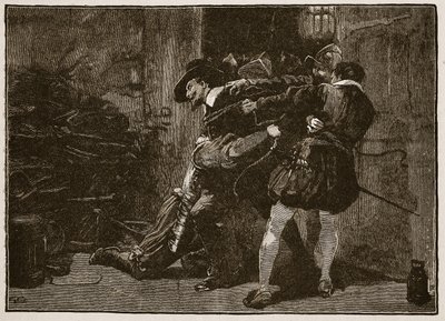 Arrestation de Guy Fawkes, illustration de Cassells Illustrated History of England - English School
