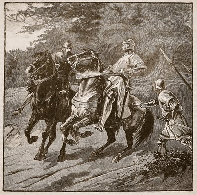 Arrestation du roi Richard, illustration de Cassells Illustrated History of England - English School